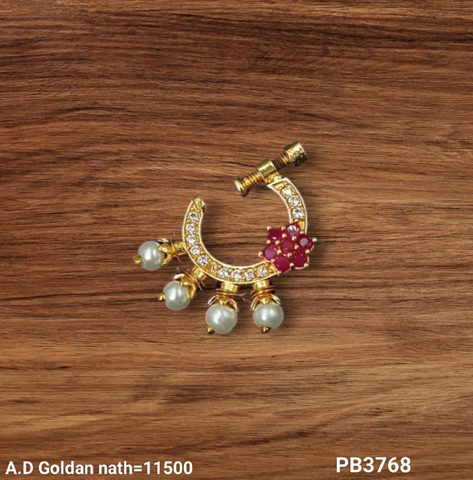 Traditional Stylish Gold Plated Nose Pin